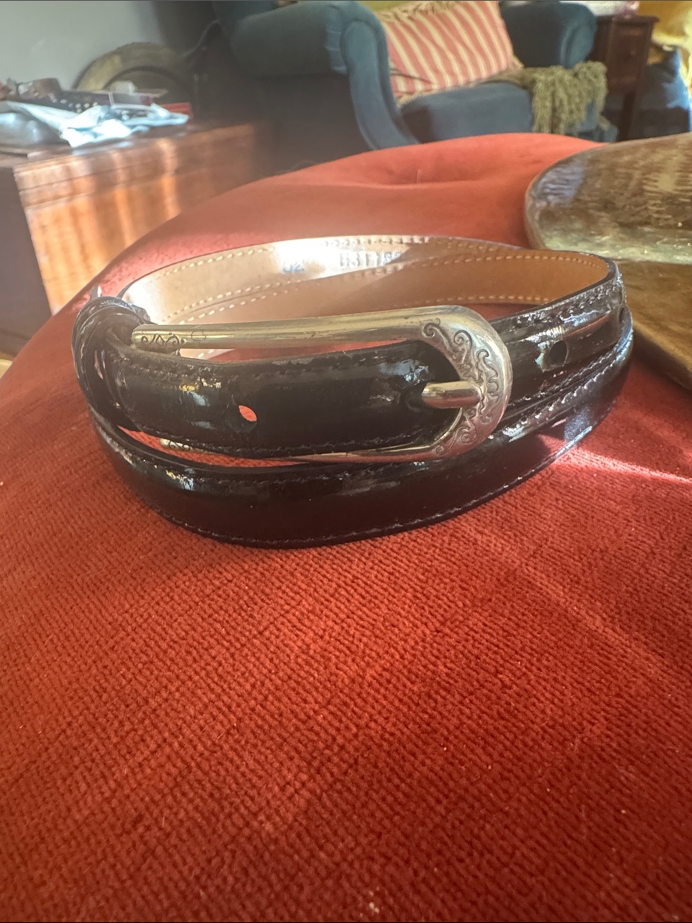 Brighton Black Leather Belt with Silver Buckle